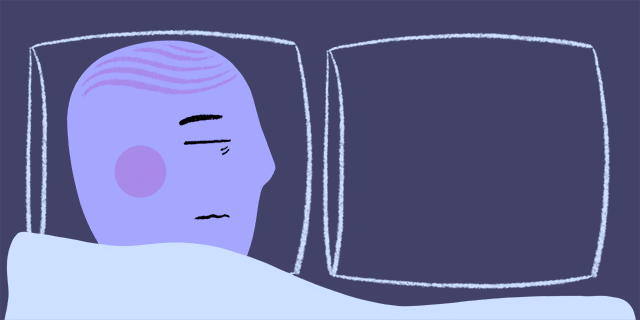 a person sleeping and waking up to seeing a rabbit